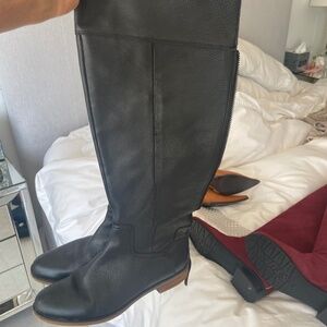 Black leather boots
